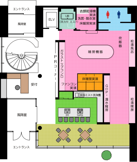 くらすテージ1Fのフロアマップ