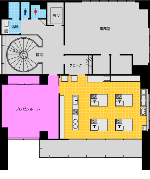 くらすテージ2Fのフロアマップ